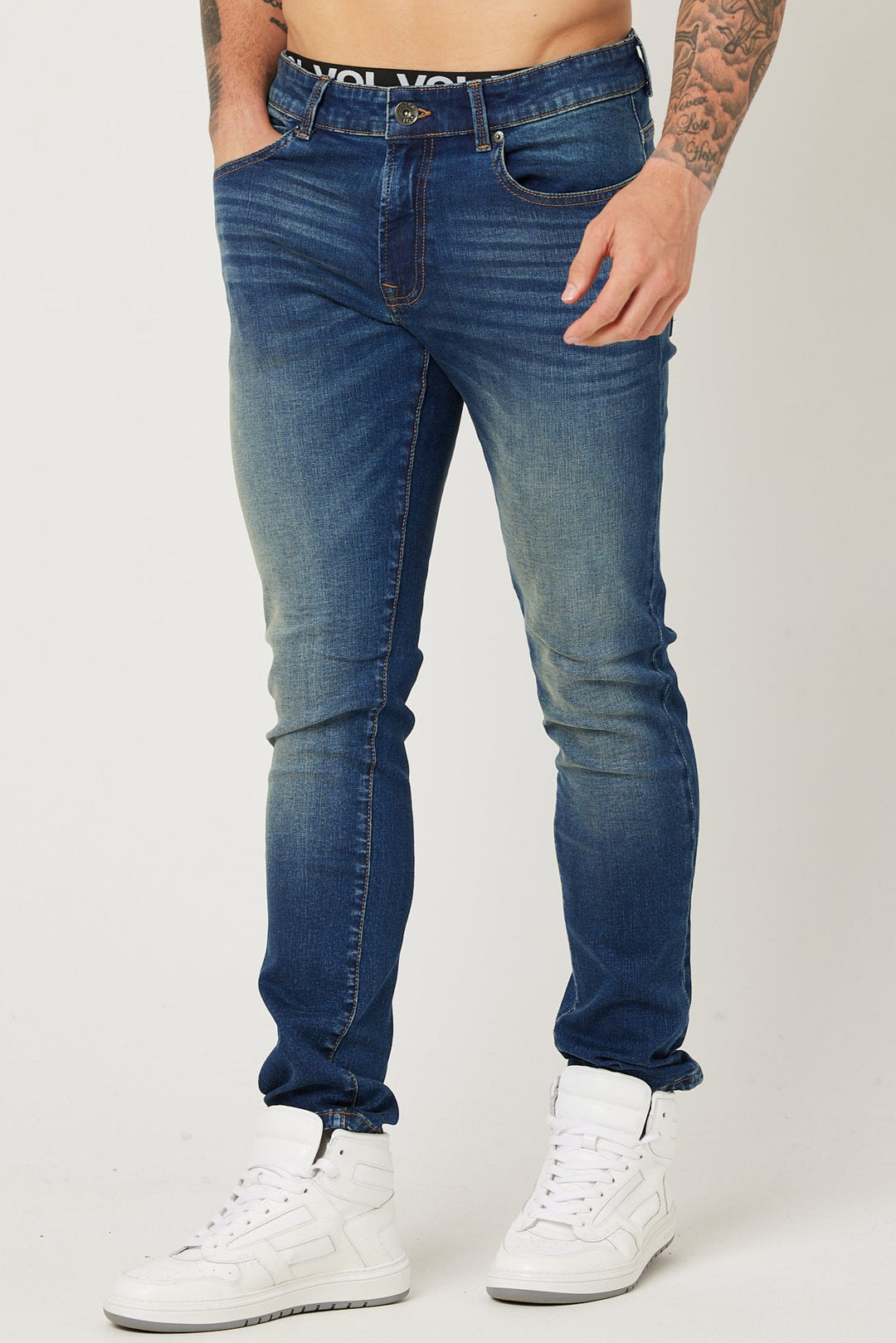 Monthope Taper Fit Jeans - Dark Blue