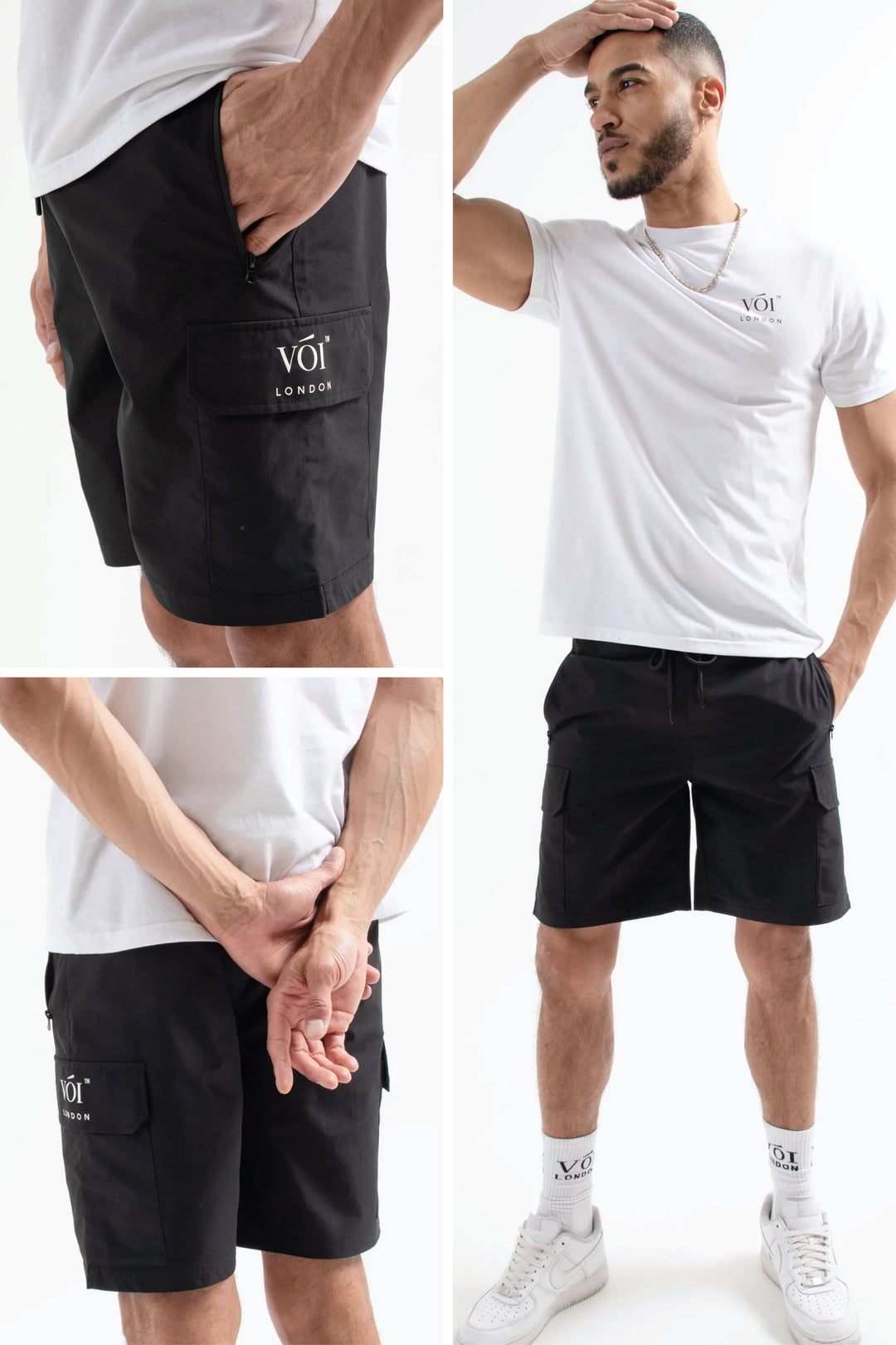 Brookstreet T-Shirt & Shorts Set - White/Black