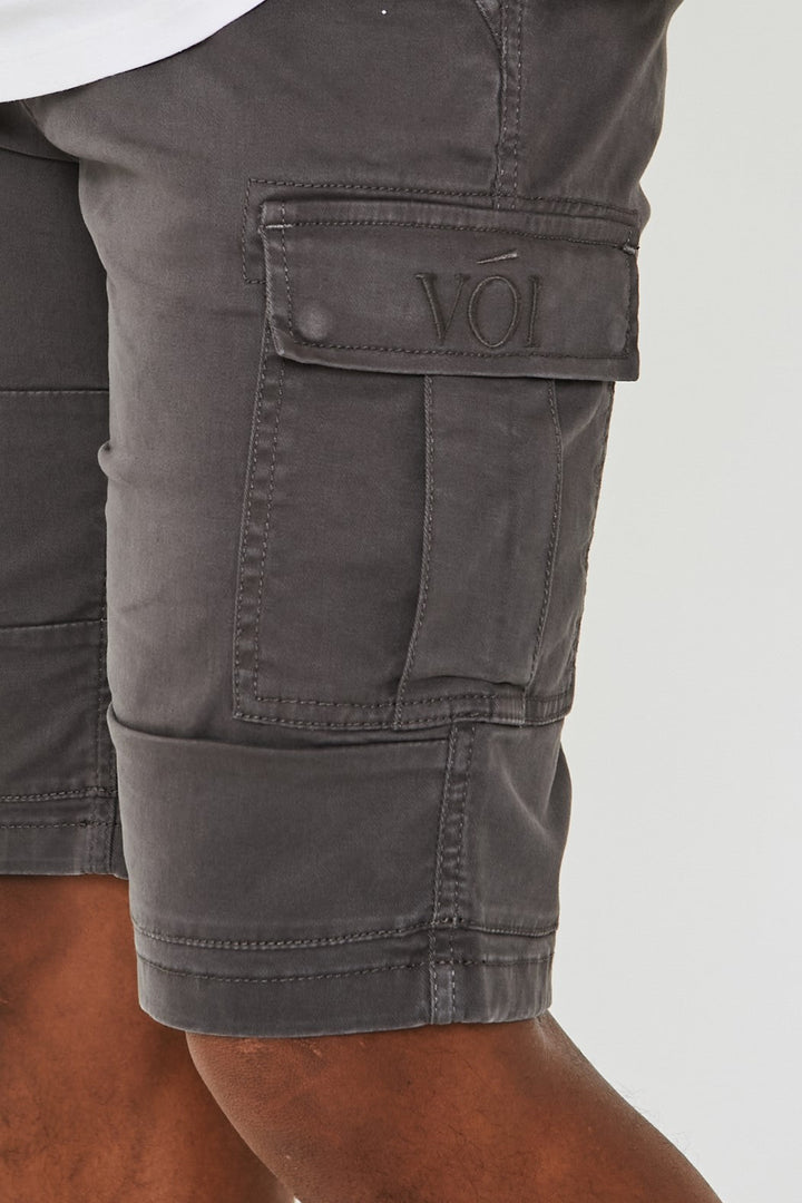 Slim Fit Cargo Shorts - Grey