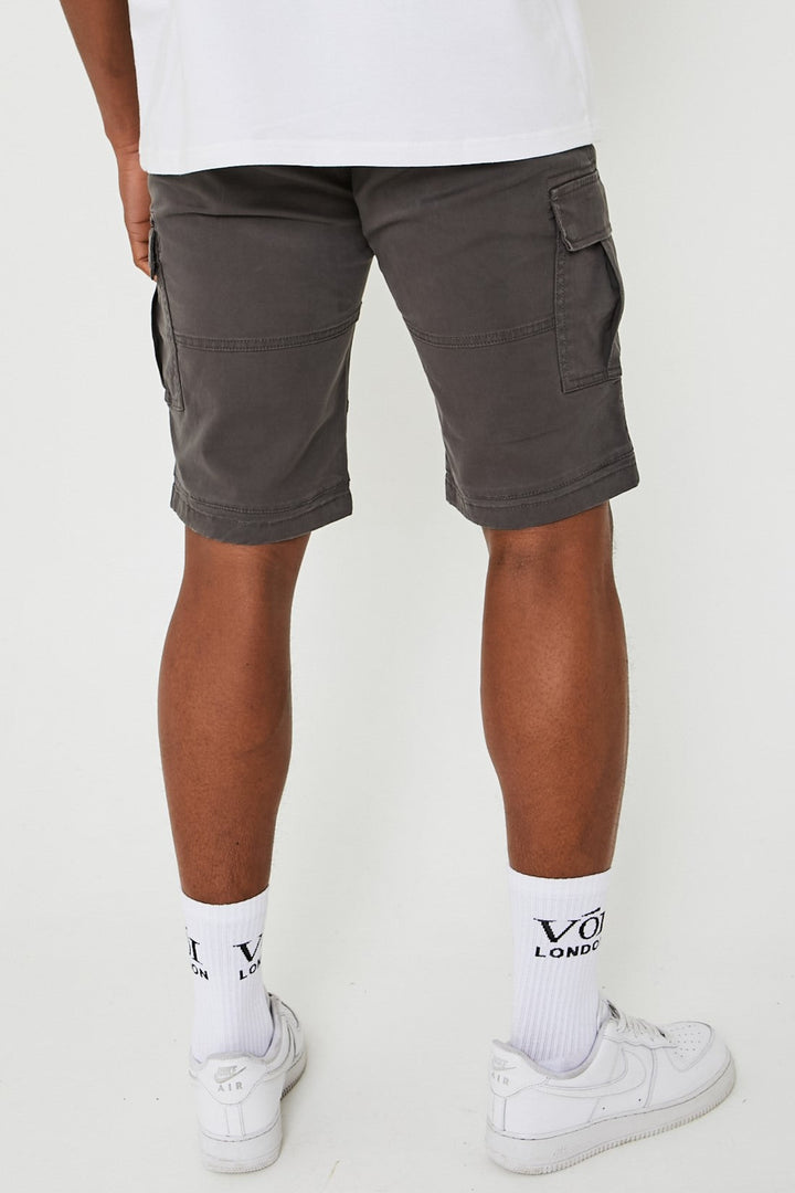 Slim Fit Cargo Shorts - Grey