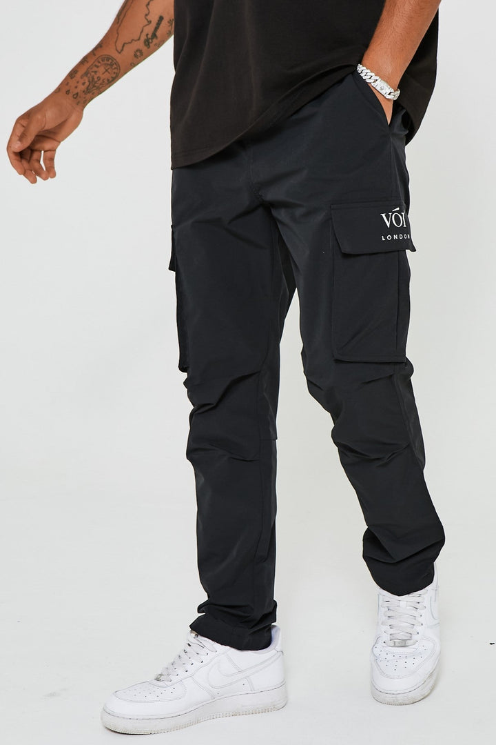 Taper Fit Cargo Pants - Black