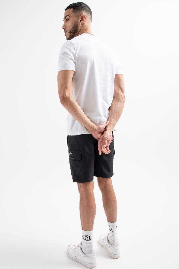 Brookstreet T-Shirt & Shorts Set - White/Black